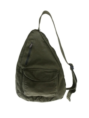 Üçgen Formlu Omuz Askılı Kadın Çantası Haki