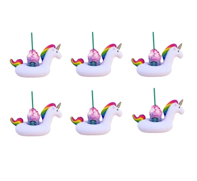 Unicorn Şişme Havuz Deniz Bardak Tutucu Float Bar 6 Adet