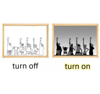 One Piece USBli Led Işık Boyama Dekoratif Ahşap Çerçeve