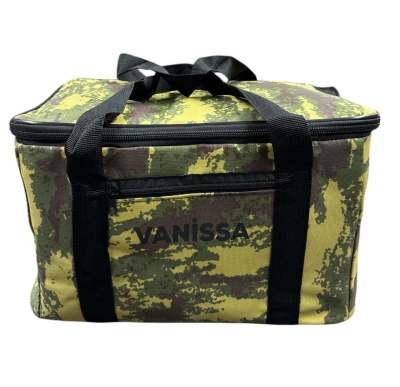 Vanissa Isı Yalıtımlı Termal Buzluk Çanta Sıcak Yemek Taşıma Çantası 40 Litre Haki Kamuflaj
