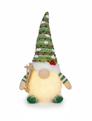 Yeşil Şapkalı Işıklı Mini Yılbaşı Cini