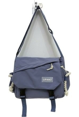 Yüksek Kapasiteli Kore Tarzı Messenger Çanta Mavi